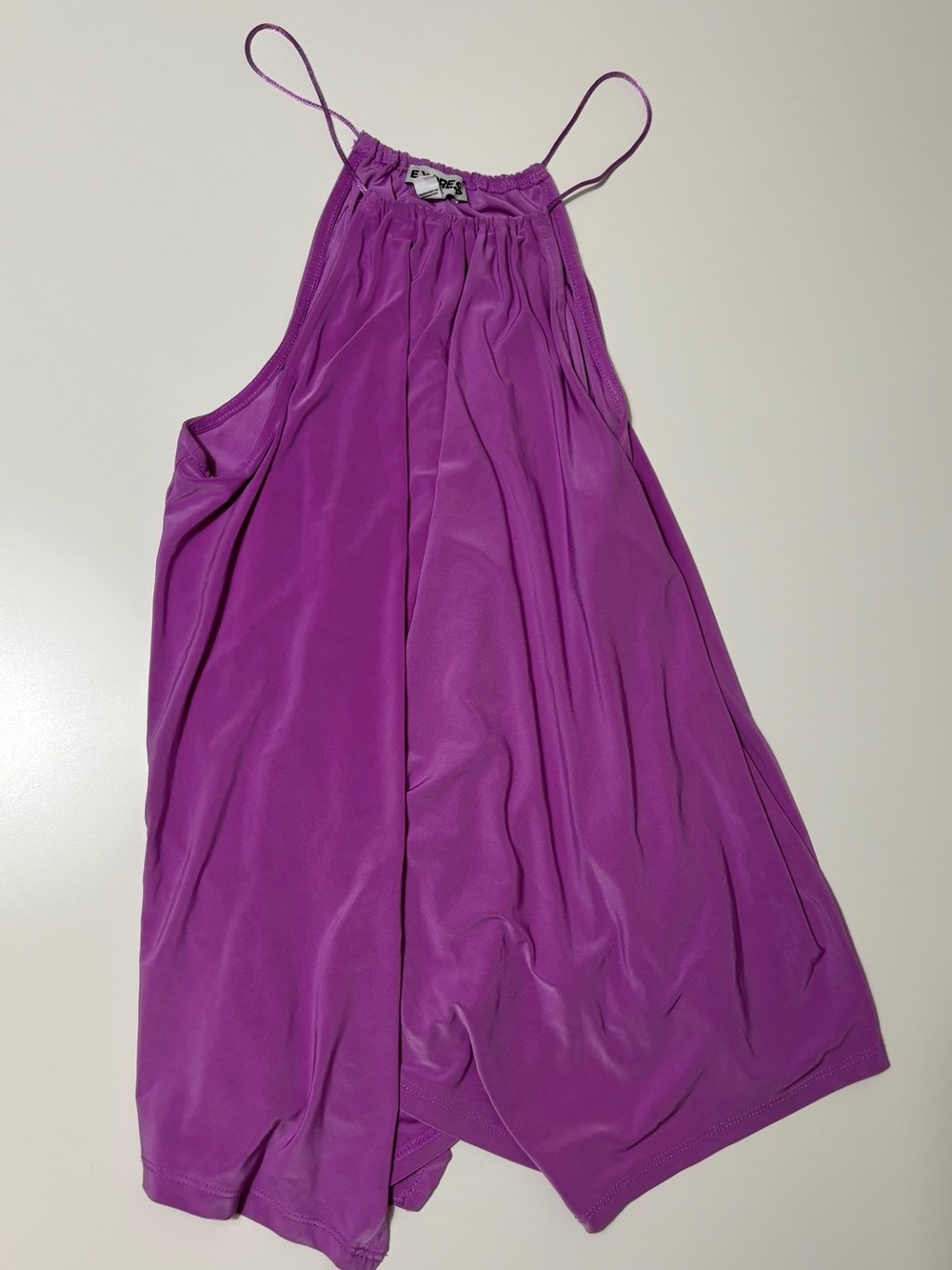 Sleeveless Flowy Halter Tank Top - Vibrant Purple